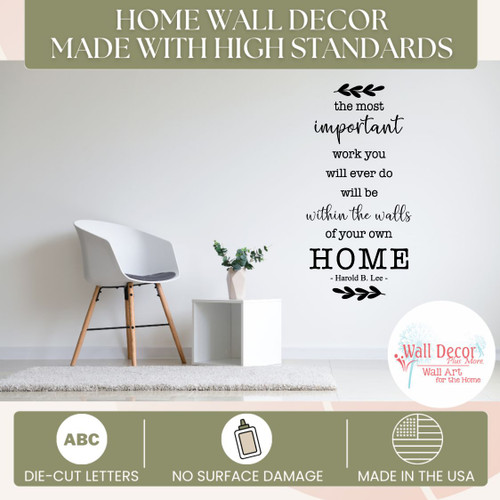 Most Important Work Walls of Home Wall Art Decal Sticker Blk standards
