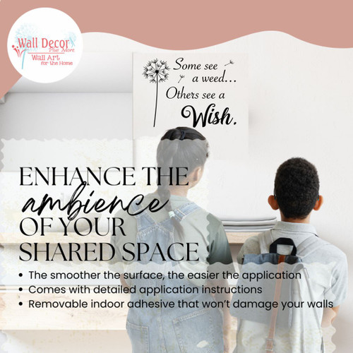 Dandelion Some See Weed Others A Wish Wall Decal Quote Blk enhance