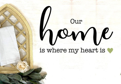 Wall Art Quotes Our Home Where Heart Is-Black and Olive
