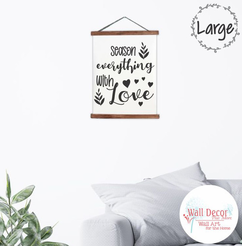 Wood Canvas Sign Season With Love Kitchen Wall Hanging-19x24 inch