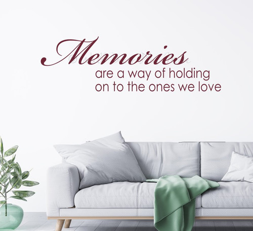 Memory Wall Decal Quote Memories Way Of Holding On To Vinyl Sticker Art Burgundy