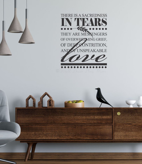 Sacredness in Tears Unspeakable Love Sympathy Wall Sticker Decal-Black