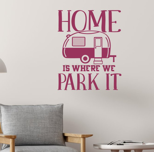 Home Where We Park It Camper Trailer Art Wall Decor Sticker-Berry