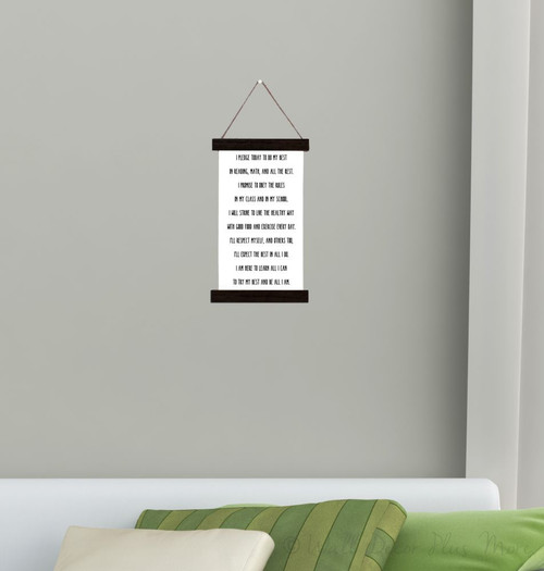Wood Canvas Sign School Classroom Pledge Wall Hanging Print-9x15 inch