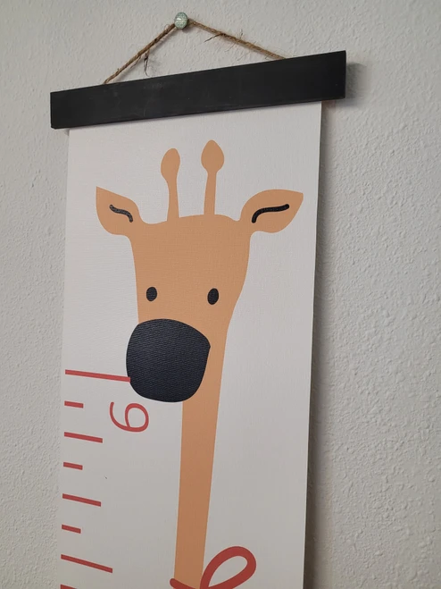 Canvas Growth Chart Height Tracker Sign Giraffe Full Color Print