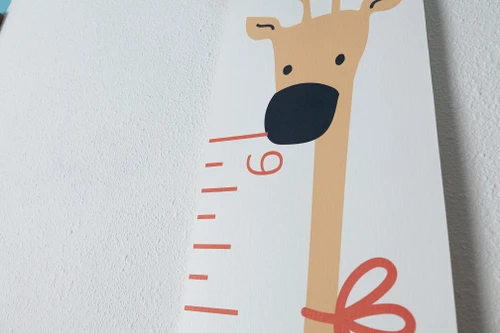 Canvas Growth Chart Kids Height Tracker Giraffe Lightweight Sign Ready to Hang