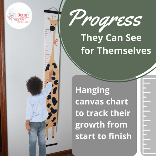 Canvas Growth Chart Height Tracker Sign Giraffe Progress They Can See