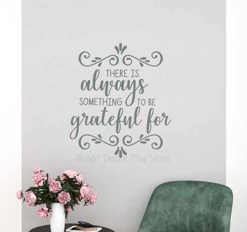 Always Something To Be Grateful For Fall Kitchen Wall Decal-Storm Gray