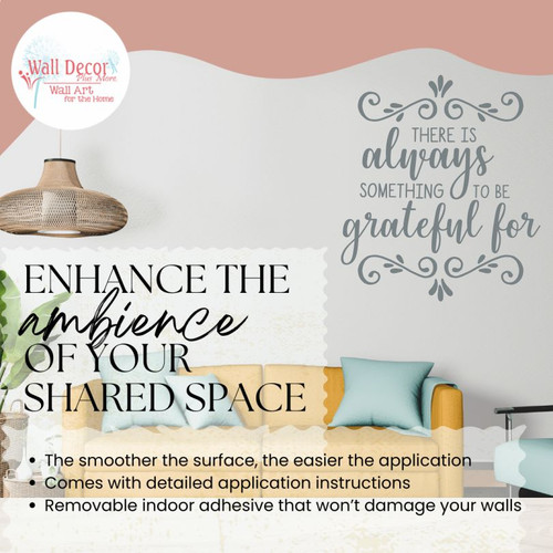 Always Something To Be Grateful For Fall Kitchen Gratitude Wall Decal StGray enhance
