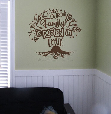 Our Family Rooted In Love Wall Decal with Tree Roots Art
