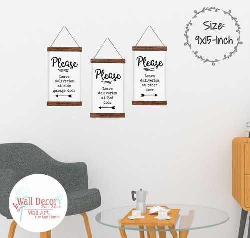 Please Leave Deliveries Custom Text Canvas Sign Wall Art Print