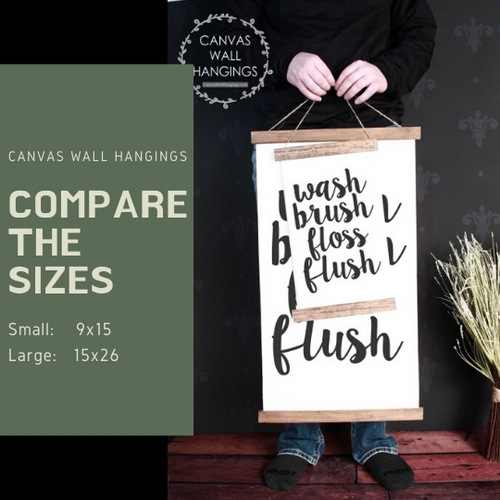 Please Leave Deliveries Custom Text Canvas Sign Wall Art Print sizing