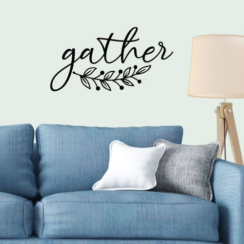 Brighten Your Kitchen with Gather Wall Decal - Wall Art for Your Home Black