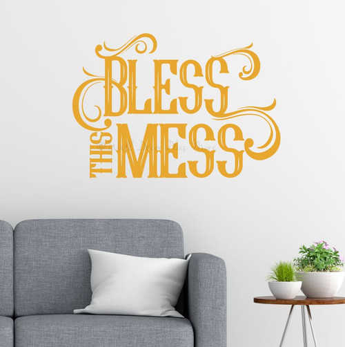 Bless This Mess Wall Decal Sticker Kitchen Decor Mom Wall Art Quote Honey
