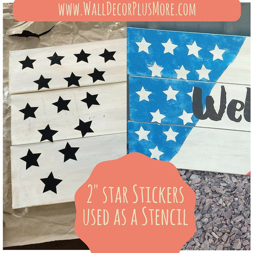 2-Inch Star Shape Vinyl Wall Stickers used as a stencil