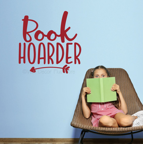 Book Lovers Wall Art Bookish Flair Book Hoarder Wall Decor Sticker Red