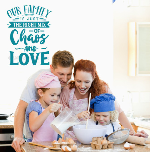 Family Wall Art Decor Right Mix of Chaos Love Wall Decal Sticker Teal