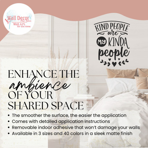 Kind People are my Kinda People Kids Wall Art Decor Vinyl Lettering Black