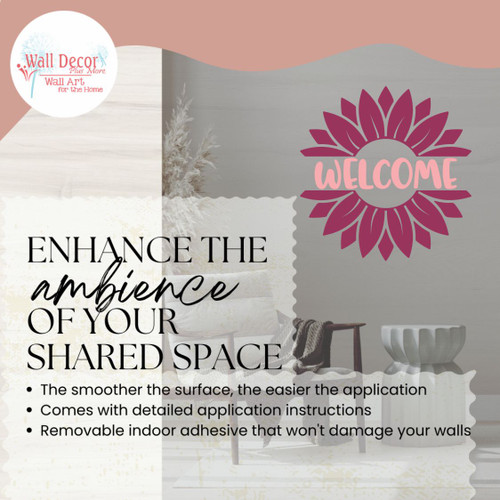 Sunflower Welcome-Enhance the Ambience of your Shared Space Vinyl Decals for the Kitchen CarnP Berry enhance