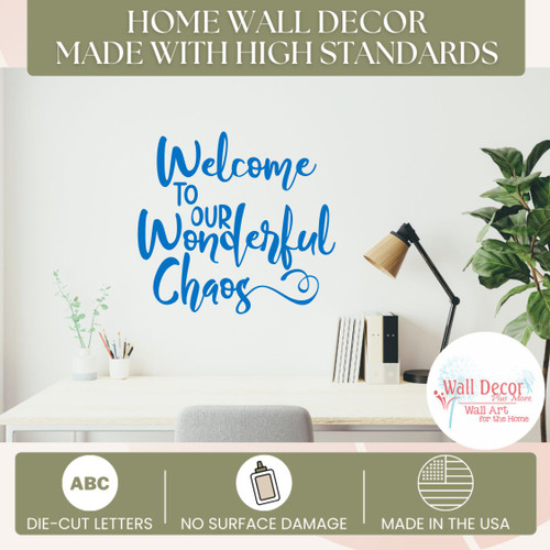 Wonderful Chaos-Home Wall Decor Made with High Standards Vinyl Decals for the Kitchen Traffic Blue