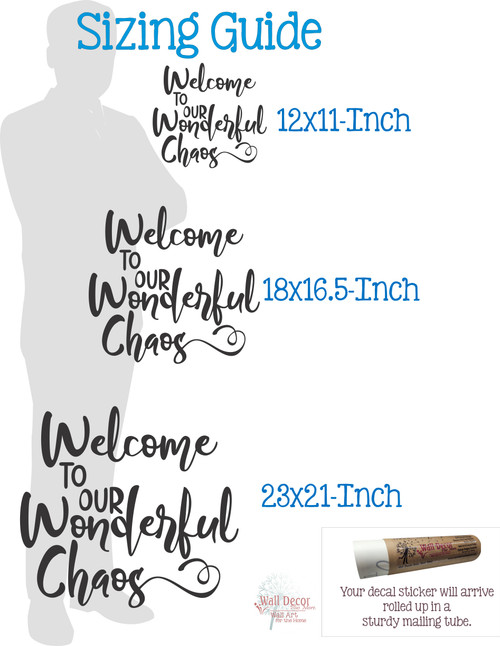 Wonderful Chaos Kitchen Wall Art Decal | Vinyl Lettering & Wall Quote sizing