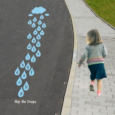 Hop the Drop Alphabet Sensory Path Stencils