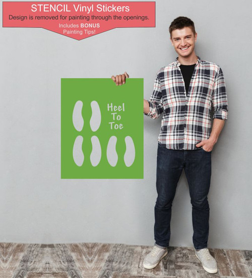 Heel Toe Activity Footprints Stencil for Painting Sensory Path on Concrete Sidewalk