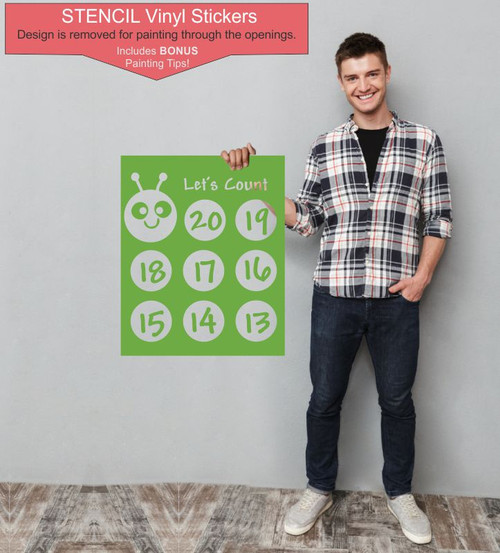 Caterpillar Counting Activity Sensory Path Stencils for Painting Pavement