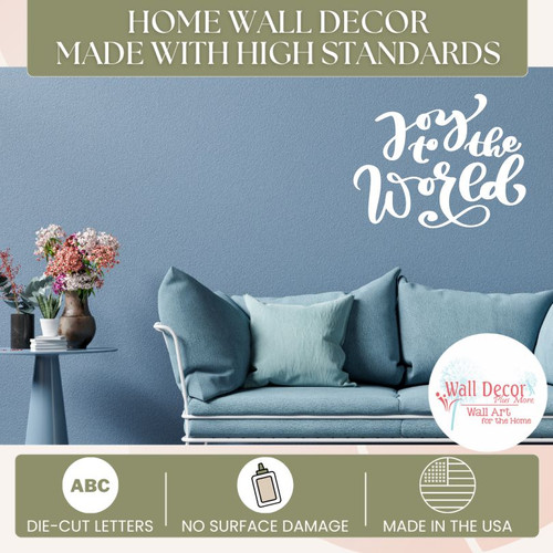 Winter Wall Decals - Joy to the World - Vinyl Art Christmas Decor Sticker white High Standard