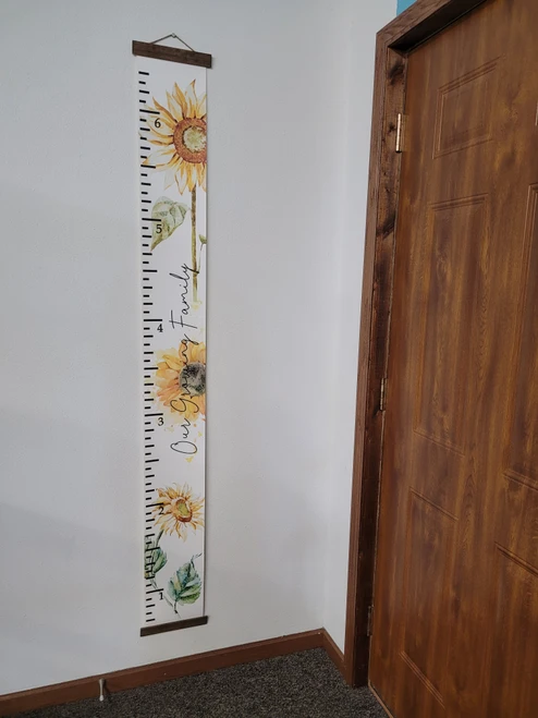 Our Growing Family Sunflower Growth Chart 6 ft Milestone Keepsake baby _ full length