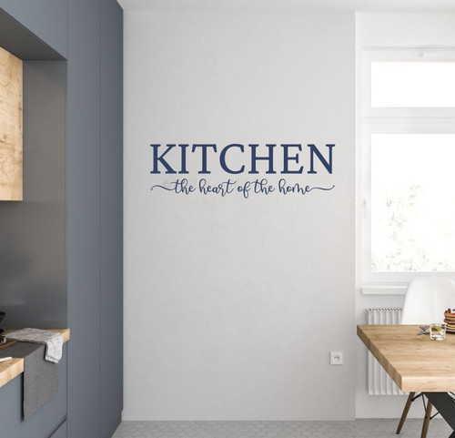 Kitchen the Heart of the Home - Premium Matte Finish Wall Art Decal Deep Blue