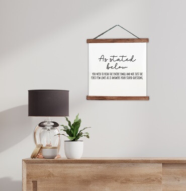 As Stated Below Definition Canvas Wall Decor Sign Office Art