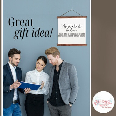 As Stated Below Definition Canvas Wall Decor Sign Office Art