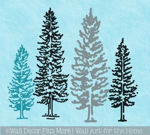 Spruce Tree Wall Decals Pine Wall Decor Woodland Nursery Forest Theme
