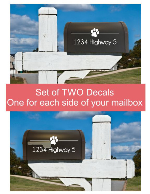 Upgrade Your Mailbox with Personalized Pawprint Decals | Mailbox Number Stickers set of 2