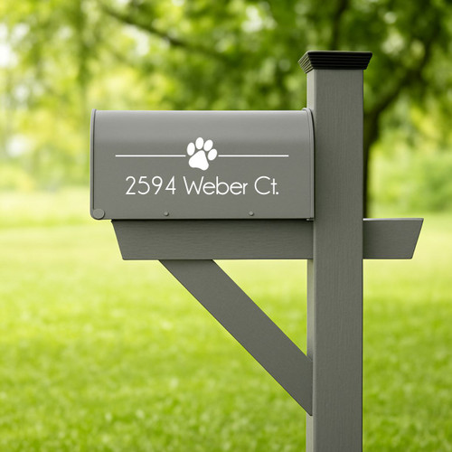 Upgrade Your Mailbox with Personalized Pawprint Decals | White

