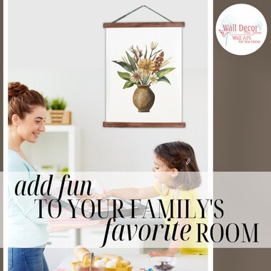 Canvas Wall Print Sign Rustic Flower Vase Farmhouse Wall Art