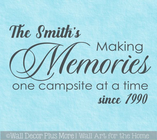 RV Door Decal Customize with Family Name Date Personalized Making Memories
