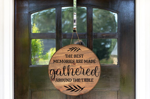 Circle Wood Sign Black Decal Best Memories Made Gathered Round Table Wall Sticker