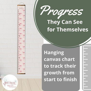 Ribbons Bows Canvas Growth Chart Height Ruler Sign