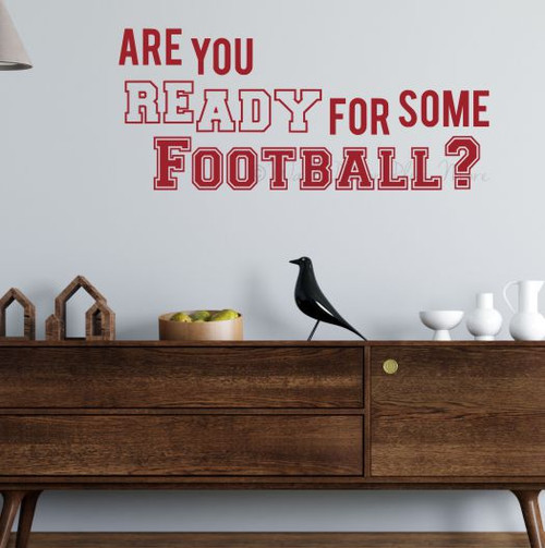 Stylish Football Wall Art Quote for Every Fan - Sports Wall Sticker Decal Red