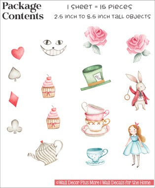 Wonderland Alice Tea Party Full Color Wall Sticker Decals