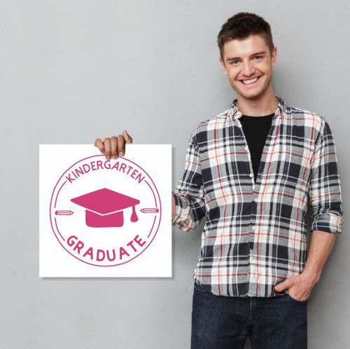 Kindergarten or Preschool Graduation Poster, Blue or Pink, 18x18-Inch sizing