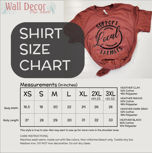 Class of 2026 Senior Flag Graphic Tee Gray Unisex Fit Short Sleeve Shirt size chart