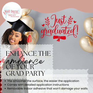Just Graduated Wall Decal Sticker Graduation Party Decor