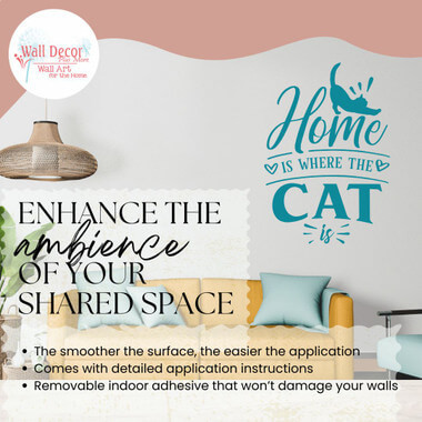 Home is Where the Cat Is Vinyl Wall Decal Sticker