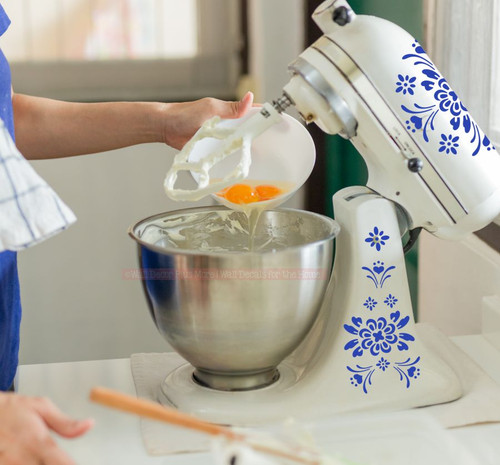 Scandinavian Decal for Stand Mixers Vinyl Decal KitchenAid Mixer Decor BrilliantBlue