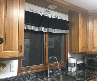 SALE Meals and Memories Kitchen Quotes Wall Sticker Decals Saying 36x6-Inch Black — Black and white patterned kitchen window
