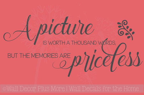 Picture Is Worth Thousand Words, Memories Priceless Family Wall Decals Vinyl Stickers Quote
