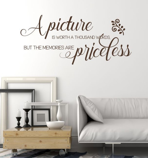 Picture Is Worth Thousand Words, Memories Priceless Family Wall Decals Vinyl Stickers Quote-Chocolate